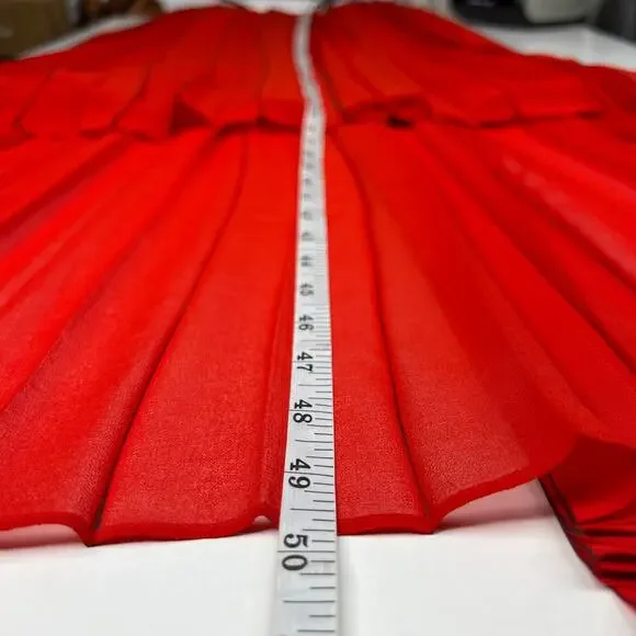 Ted Baker London Women Maleeta High/Low Red Dress Sleeveless Formal Flowy Size 4 - Picture 14 of 16